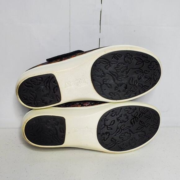 Traq Alegria Qin Garland Floral Print Leather Wedge Heel Professional Clogs 38 - Picture 8 of 12